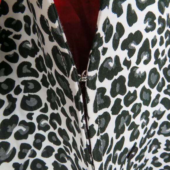 90s Erin London Vintage Jacket Black & White Cheetah Leopard Print Jacket Large - Picture 5 of 7